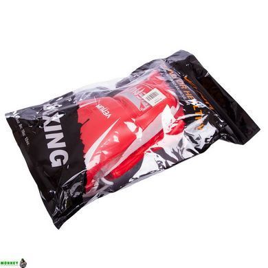Перчатки боксерские професиональные на шнуровке VNM BO-8350 Черный-белый 12 унций