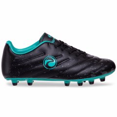 Бутсы футбольная обувь PRIMA 20618-1 BLACK/MOON размер 40-45 (верх-PU, подошва-термополиуретан (TPU), черный-бирюзовый)