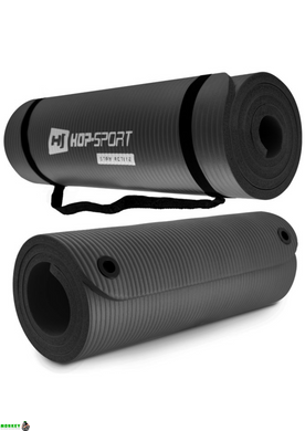 Мат для фитнеса и йоги Hop-Sport HS-N015GM 1,5 см черный