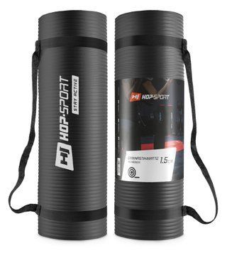Мат для фітнесу та йоги Hop-Sport HS-N015GM 1,5см чорний