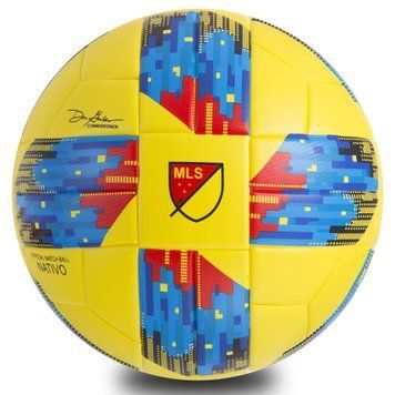 Мяч футбольный №5 PU ламин. Клееный MLS 2018 SP-Sport FB-0448 Желтый-голубой (№5,)