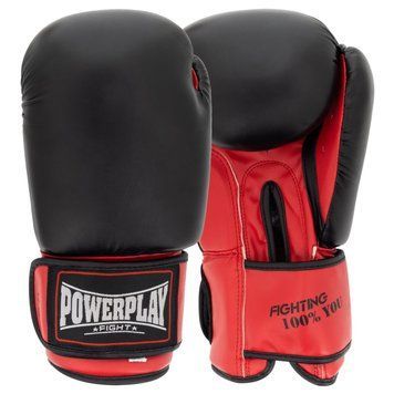 Боксерские перчатки PowerPlay 3004 Classic Черно-Красные 10 унций