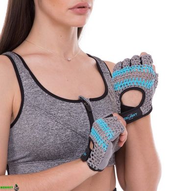 Перчатки для фитнеса и тренировок женские Zelart SB-161952 размер XS-M серый