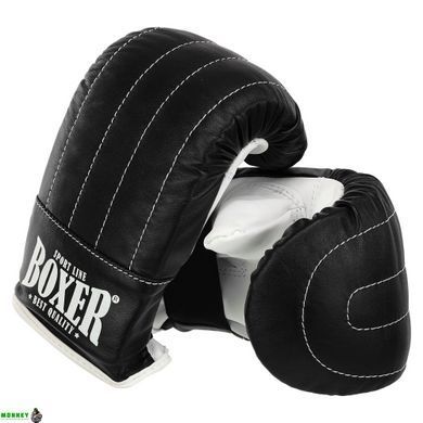 Снарядные перчатки кожаные BOXER 2014 Синий-черный L размер L