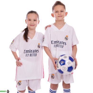 Форма футбольная детская REAL MADRID домашняя 2021 SP-Planeta CO-2472 (р-р 22-30,8-14лет, 120-165см, белый)