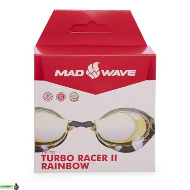 Окуляри для плавання стартові MadWave TURBO RACER II RAINBOW M045806 кольори в асортименті