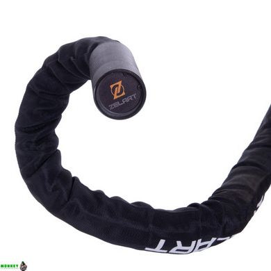 Канат для кроссфита в защитном рукаве Zelart FI-2631-9 9м черный