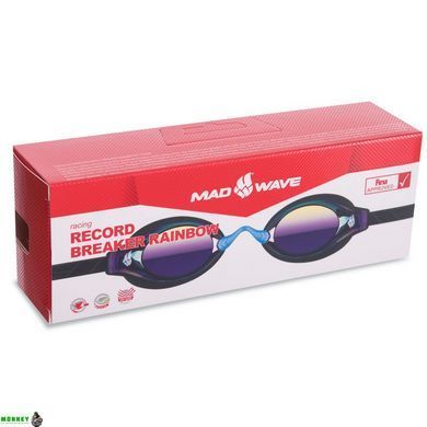 Очки для плавания стартовые MadWave Record breaker rainbow II M045403 Черный