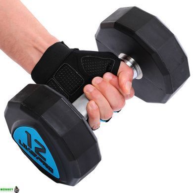 Гантели профессиональные с полиуретановым покрытием LiveUp LP8003-12 (2х12кг)