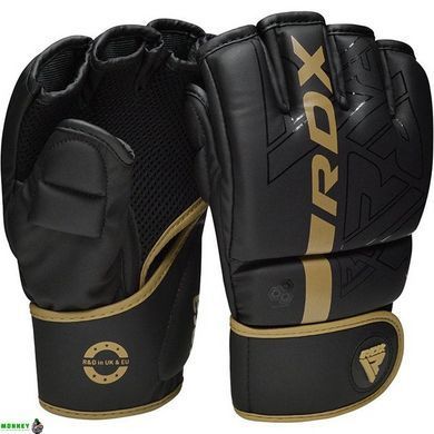 Рукавиці для ММА RDX F6 KARA Matte Golden M (капа у комплекті)