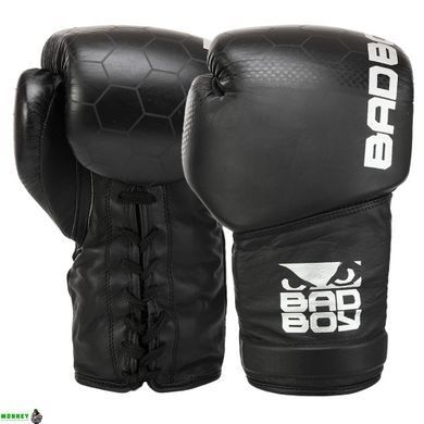 Перчатки боксерские кожаные професиональные на шнуровке BDB LEGACY 2.0 VL-6619 Черный 10 унций