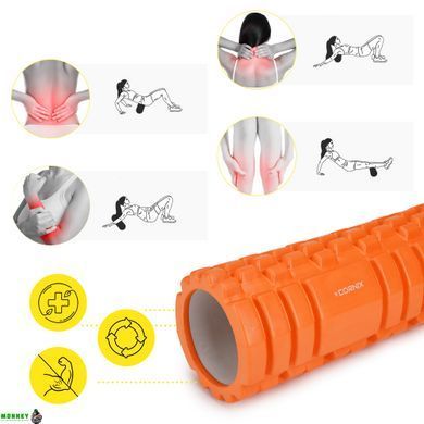 Масажний ролик Cornix EVA 45 x 14 см (валик, роллер) XR-0041 Orange