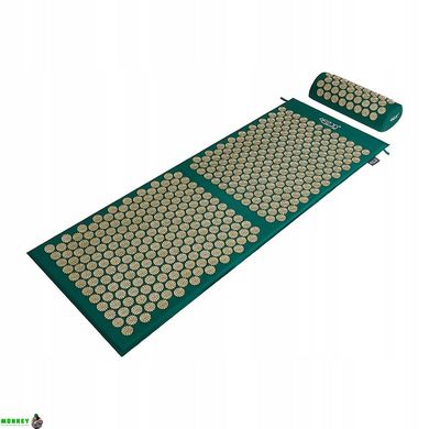 Коврик акупунктурный с валиком 4FIZJO Аппликатор Кузнецова 128 x 48 см 4FJ0289 Navy Green/Gold