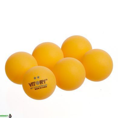 Набір м'ячів для настільного тенісу VITORY 2* 40+ MT-1892 Жовтий 6шт