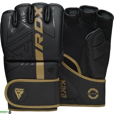 Рукавиці для ММА RDX F6 KARA Matte Golden M (капа у комплекті)