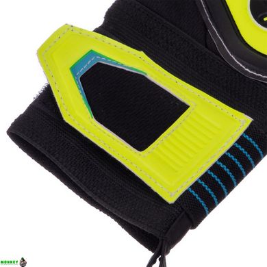 Воротарські рукавиці SOCCERMAX GK-012 розмір 8-10 синій-чорний-лимонний