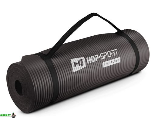 Мат для фітнесу та йоги Hop-Sport HS-N015GM 1,5см чорний