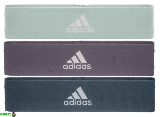 Набор эспандеров Adidas Resistance Band Set (L, M, H) зеленый, фиолетовый, темно-синий Уни 70х7, 6х0,