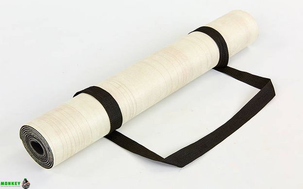 Килимок для йоги Замшевий Record FI-5662-38 розмір 183x61x0,3см бежевий з принтом Слон і Лотос