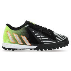 Сороконожки обувь футбольная LIJIN 211-2-1 размер 34-40 (верх-PU, подошва-резина, черный-серебряный)