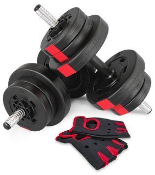 Гантелі Hop-Sport 2х10 кг PRO з рукавичками