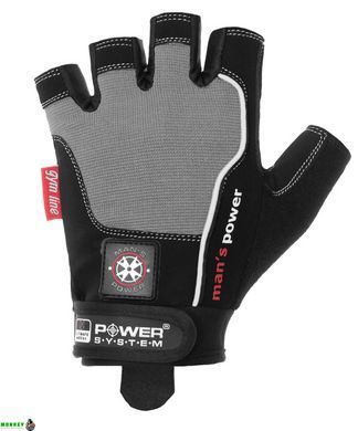Рукавички для фітнесу і важкої атлетики Power System Man&rsquo;s Power PS-2580 Black/Grey S