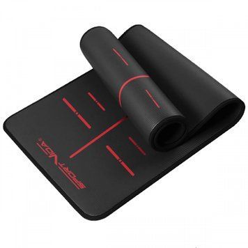 Килимок спортивний SportVida NBR 1 cм для йоги та фітнесу SV-HK0362 Black