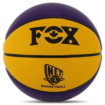 Мяч баскетбольный PU №7 FOX BA-8977 NET (PU, бутил, фиолетовый-желтый)