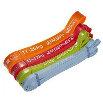 Резина для тренировок (резина для фитнеса и спорта) SportVida Power Band 4 шт 0-26 кг SV-HK0190-2