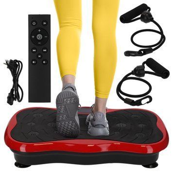 Виброплатформа для тренировок 4FIZJO Ultra+ с пультом и эспандерами Black/Red (P-5905973401531)