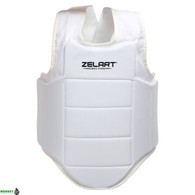 Захист корпусу (жилет) для карате Zelart BO-0399 S-XL білий