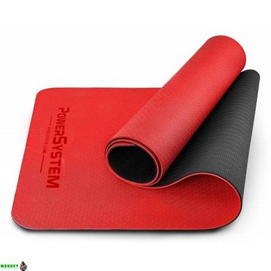 Коврик для фитнеса и йоги Power System Yoga Mat Premium PS-4060 Red