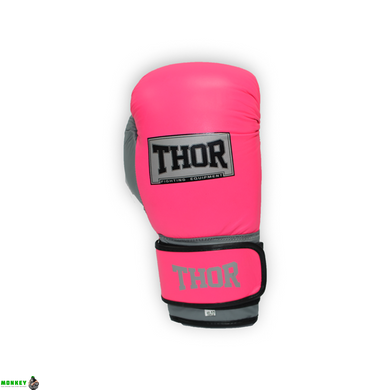 Рукавички боксерські THOR TYPHOON 14oz / шкіра / рожево-біло-сірі