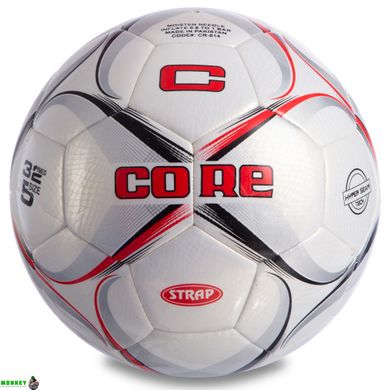 М'яч футбольний HIBRED CORE STRAP CR-014 №5 PU білий-бордовий-чорний