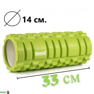 Масажний ролик (роллер) PowerPlay 4025 Massage Roller Зелений (33x14см.)
