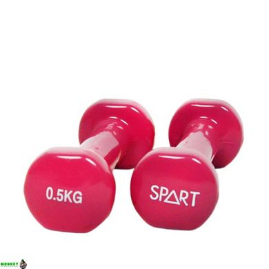 Гантель виниловая SPART 0.5 кг / пара/ розовые