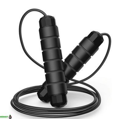 Скакалка швидкісна з протиковзкими ручками 4yourhealth Premium Skip Rope 3m на підшипниках 0149 Чорна