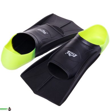Ласты для тренировок в бассейне короткие с закрытой пяткой CIMA PL-6090-03 размер 30-44 черный-зеленый