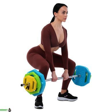 Штанга для фітнесу (фітнес памп) LiveUp LP8035-20 довжина-1,4м 28мм 20кг різнокольоровий