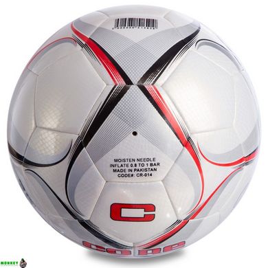 М'яч футбольний HIBRED CORE STRAP CR-014 №5 PU білий-бордовий-чорний