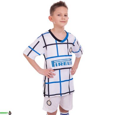 Форма футбольна дитяча з символікою футбольного клубу INTER MILAN виїзна 2021 SP-Planeta CO-2460 8-14 років білий-синій