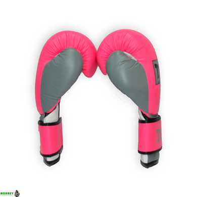 Рукавички боксерські THOR TYPHOON 14oz / шкіра / рожево-біло-сірі