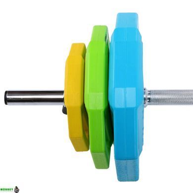 Штанга для фітнесу (фітнес памп) LiveUp LP8035-20 довжина-1,4м 28мм 20кг різнокольоровий