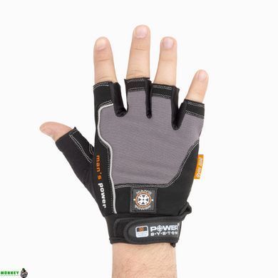 Рукавички для фітнесу і важкої атлетики Power System Man&rsquo;s Power PS-2580 Black/Grey S