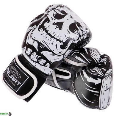 Рукавички боксерські Zelart SKULL BO-5493 Синій 10 унцій