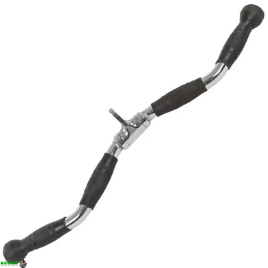Ручка для верхньої тяги York Fitness 70см W-подібна з гумовими рукоятками, хром