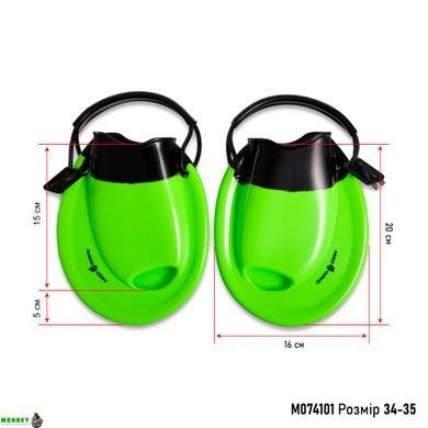 Ласты тренировочные с открытой пяткой MadWave Positive Drive M074101 34-35 размер, зеленый