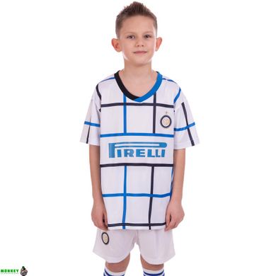 Форма футбольная детская с символикой футбольного клуба INTER MILAN гостевая 2021 SP-Planeta CO-2460 8-14 лет белый-синий
