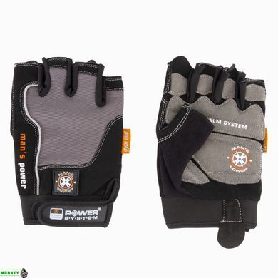 Рукавички для фітнесу і важкої атлетики Power System Man&rsquo;s Power PS-2580 Black/Grey S