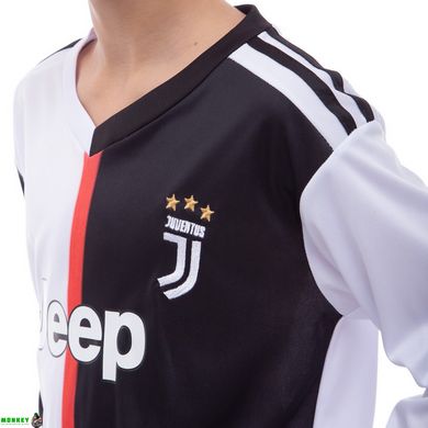 Форма футбольна дитяча з символікою футбольного клубу JUVENTUS RONALDO 7 домашня 2020 SP-Sport CO-1678 зріст 110-165 см білий-чорний